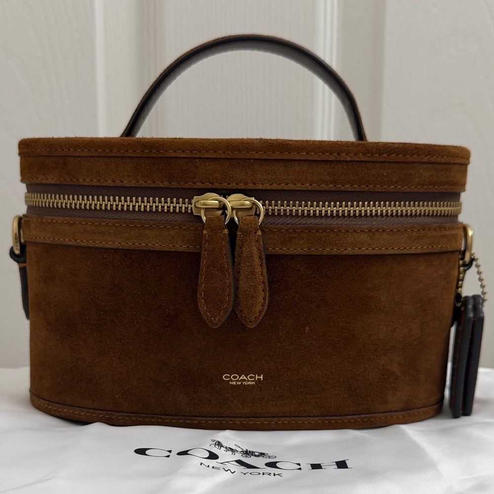 Coach Trail Bag Warm Brown Suede No Straps
